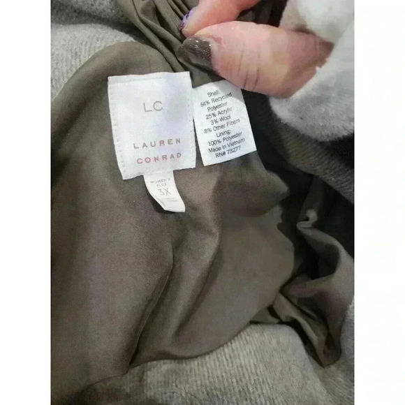 Lauren Conrad Brown Beige Wool Blend Peacoat Women's Size 3x - Picture 4 of 6